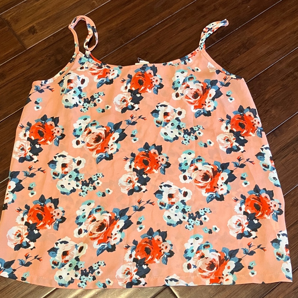 La Hearts Floral Peach Tank Top